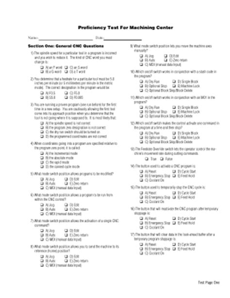 cnc test|CNC Operator Machining Knowledge Test .
